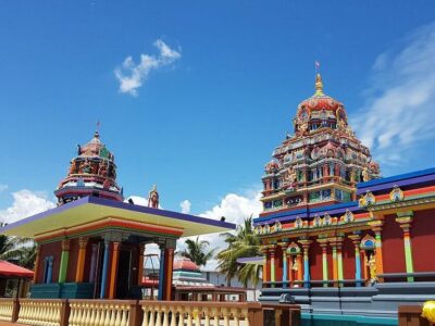 Sri Siva Subramaniya Hindu temple in Nadi showcasing traditional Dravidian architecture.